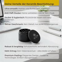 HIZEN Keramik Grinder 4-teilig, Ø 63mm Schwarz