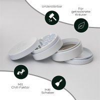 HIZEN Keramik Grinder 4-teilig, Ø 63mm Weiß