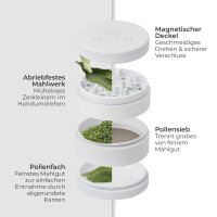 HIZEN Keramik Grinder 4-teilig, Ø 63mm Weiß