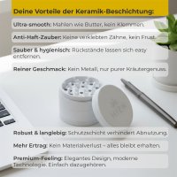 HIZEN Keramik Grinder Weiß Ø 63mm, 4-teilig