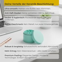 HIZEN Keramik Grinder Mint Ø 63mm, 4-teilig